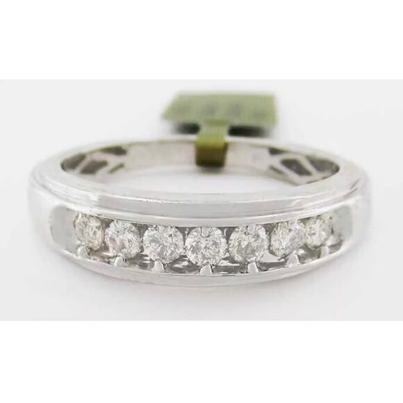Genuine 0.56 Cts Diamonds Ring 10k White Gold